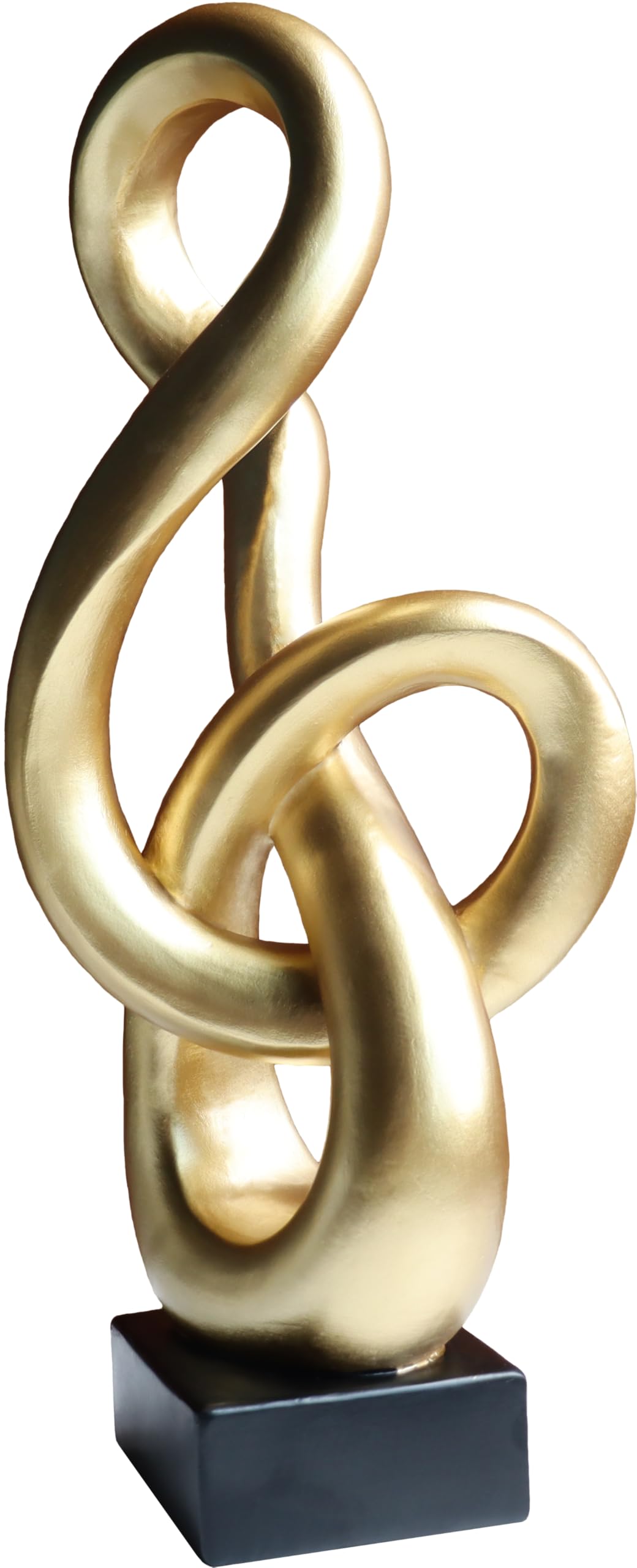 10" Modern Abstract Ribbon Decorative Sculpture, Knot Sculptures,Home Decor,Coffee Table Statues,Dining Living Room Desk Decor（White）