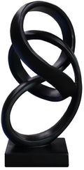10" Modern Abstract Ribbon Decorative Sculpture, Knot Sculptures,Home Decor,Coffee Table Statues,Dining Living Room Desk Decor（White）