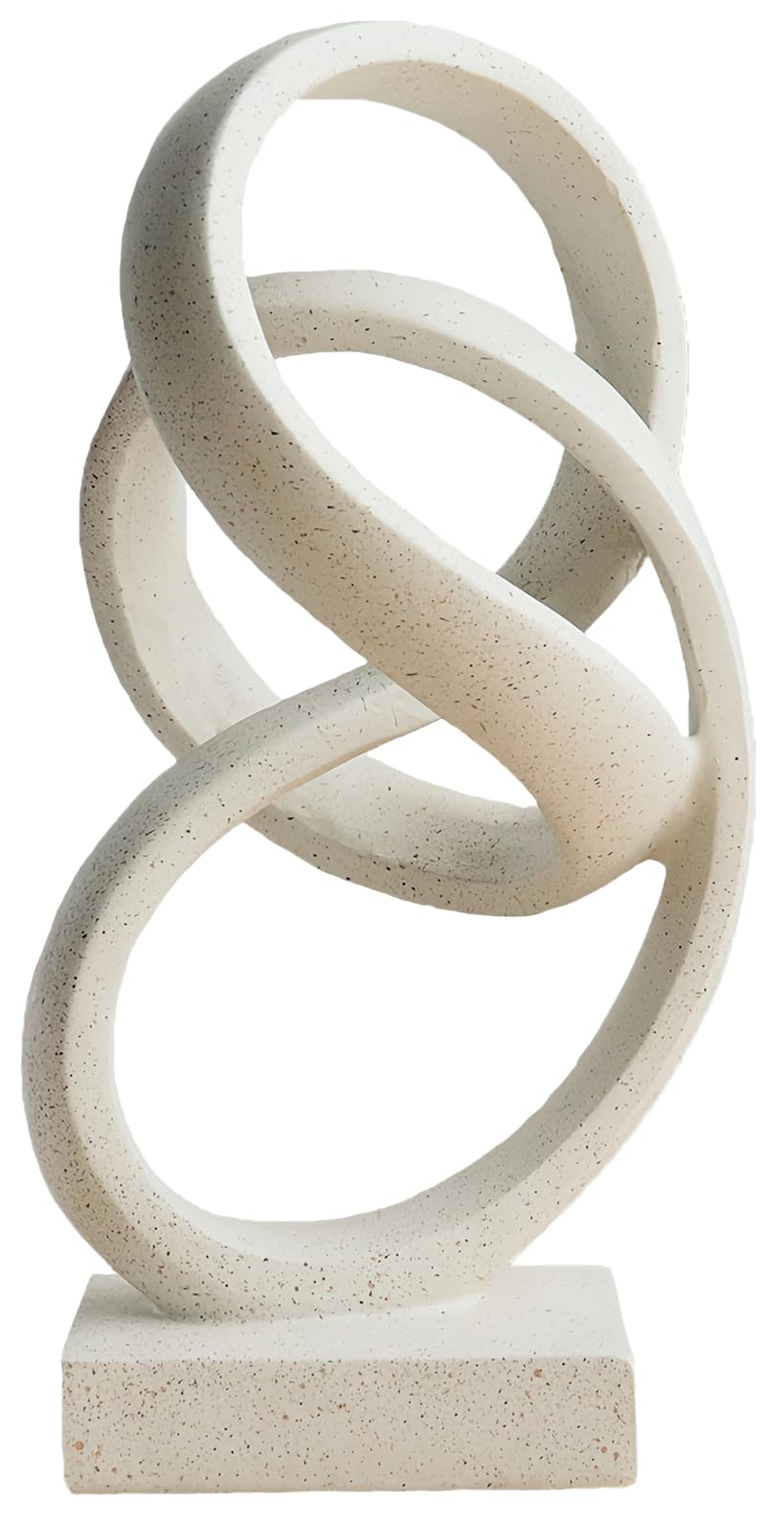 10" Modern Abstract Ribbon Decorative Sculpture, Knot Sculptures,Home Decor,Coffee Table Statues,Dining Living Room Desk Decor（White）