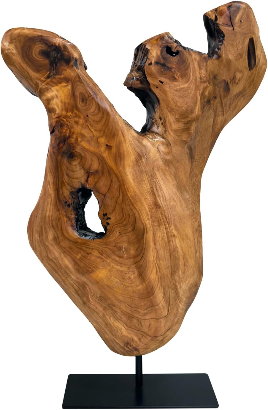 WELLAND Irregular Cedar Wood Sculpture 8.75" W x 1.75" D x 17.75" H Natural Edge Tabletop Statues, Handmade Ornaments, Décor for Living Room, Home Office, Bedroom,