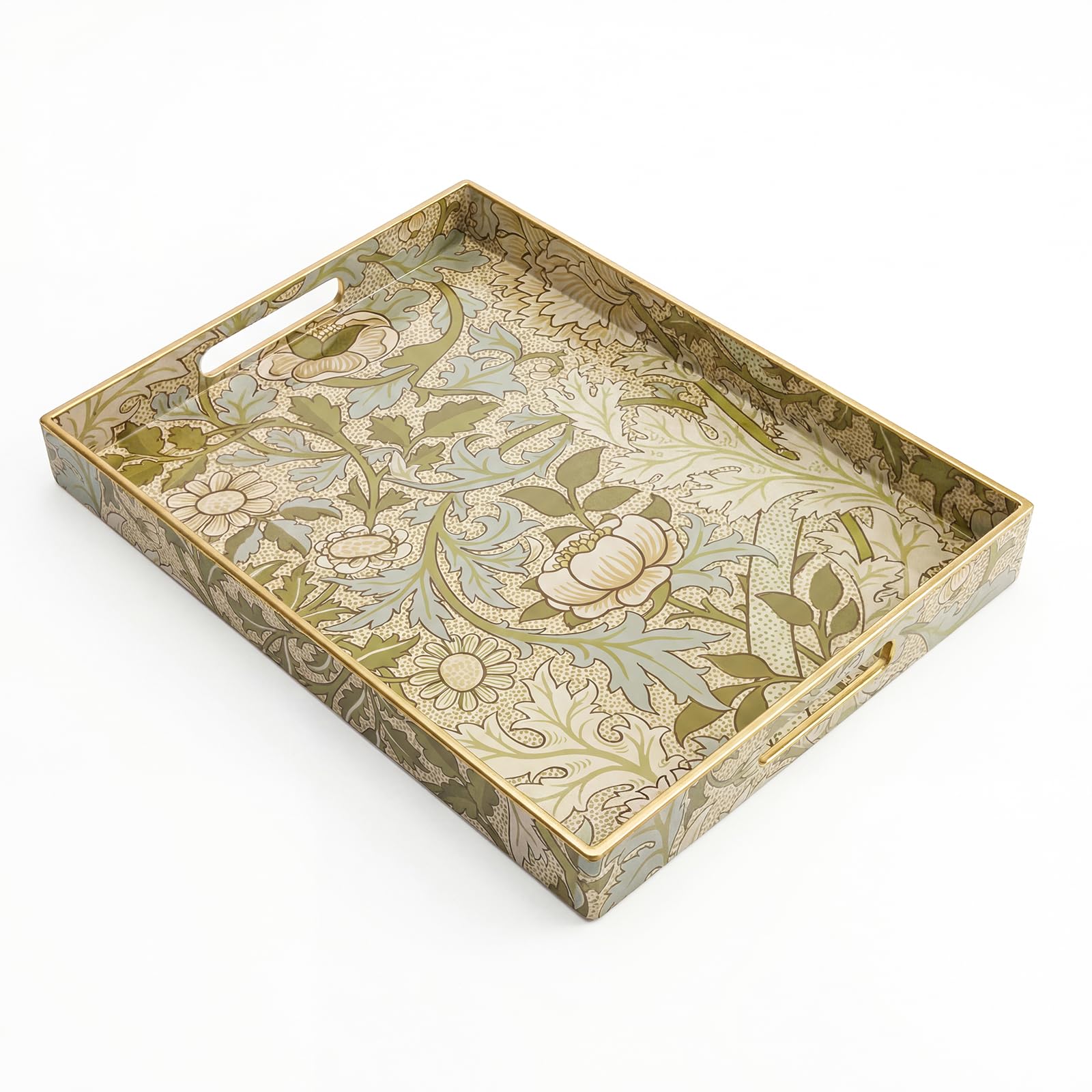 Coffee Table Trays for Living Room Serving Tray with Handles, Modern Large Tray for Ottoman Coffee Table