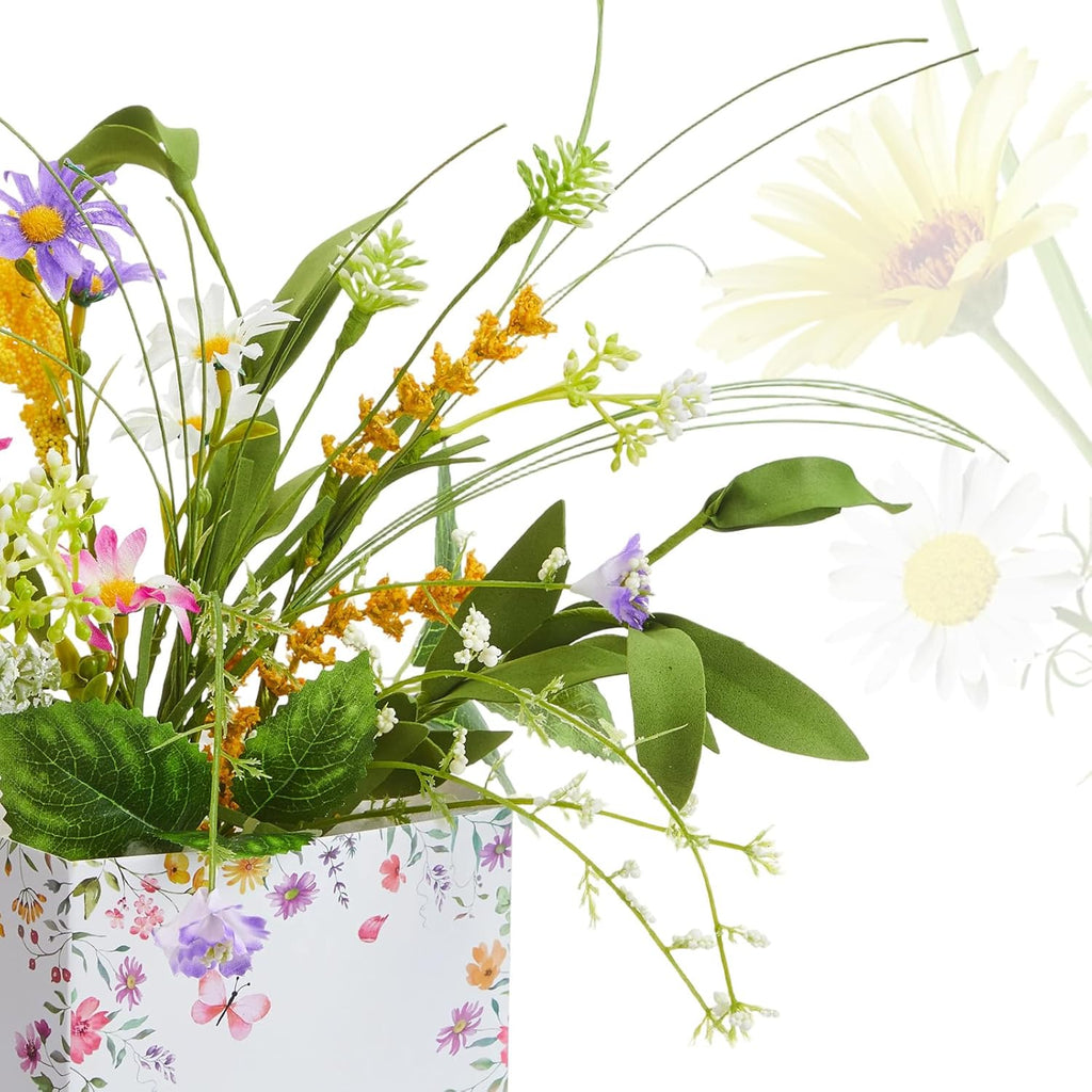 Giegxin 12 Sets Wildflower Table Centerpieces Artificial Spring Wildflower with Flower Paper Boxes Spring Flower Theme Party Supplies for Wedding Birthday Baby Shower Tea Party Decorations
