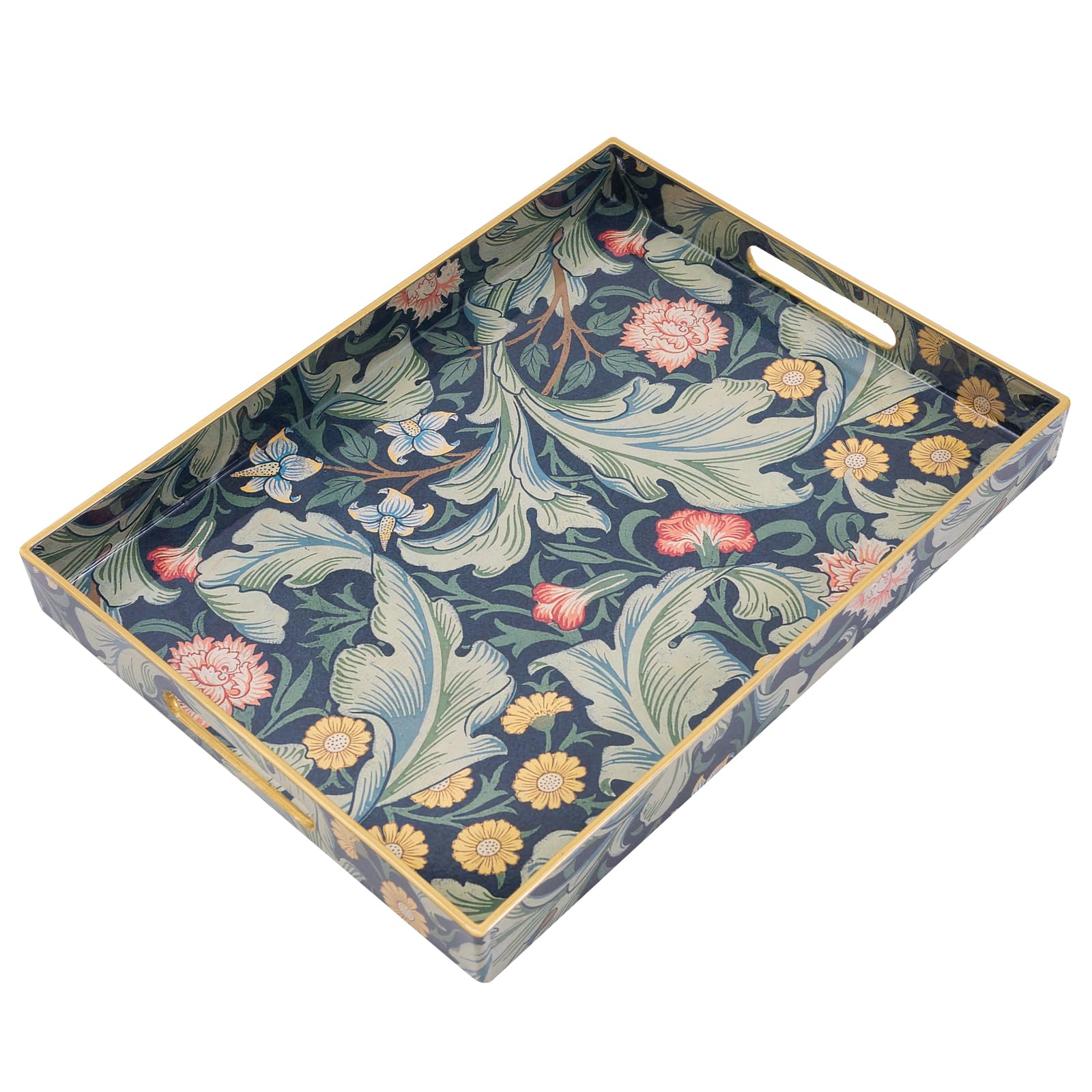 Coffee Table Trays for Living Room Serving Tray with Handles, Modern Large Tray for Ottoman Coffee Table