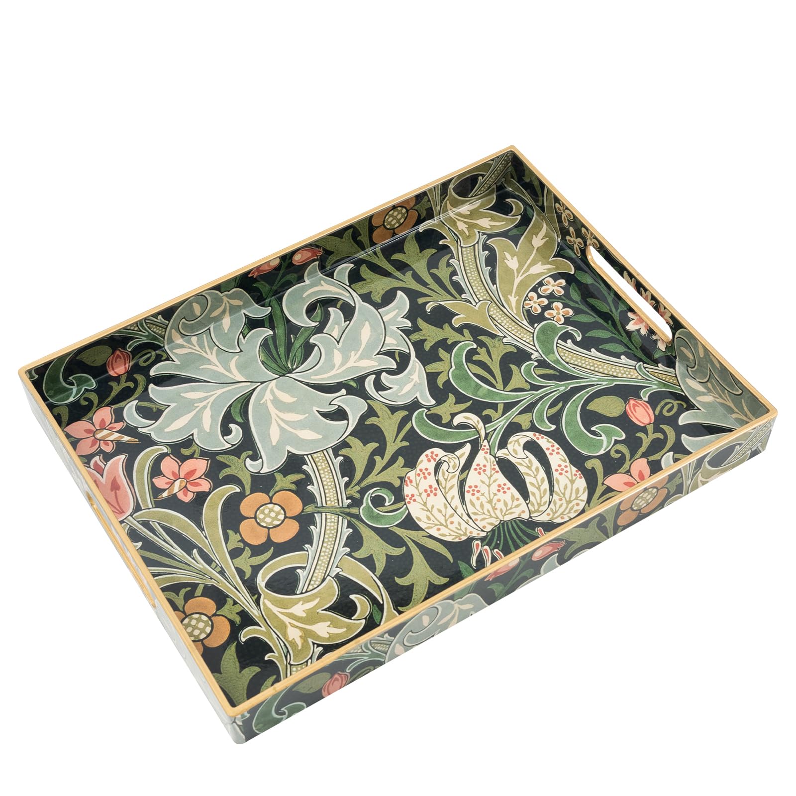 Coffee Table Trays for Living Room Serving Tray with Handles, Modern Large Tray for Ottoman Coffee Table