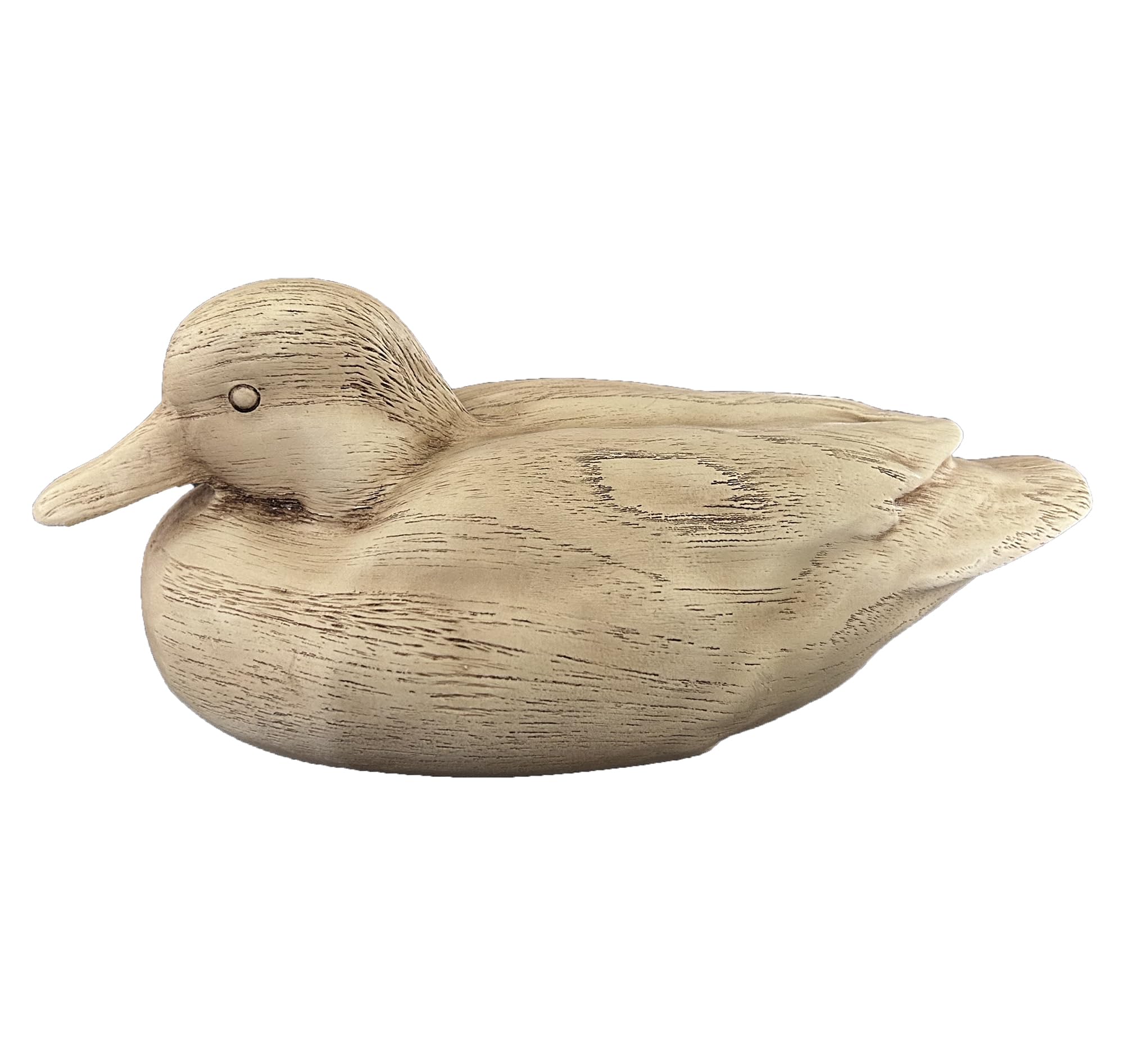 Hymmah Wooden Texture Duck Home Decor Statue Rustic Home Decorations for Living Room, Boho Sculpture Resin Animal Collectible Figurines for Indoor Decor