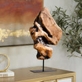WELLAND Irregular Cedar Wood Sculpture 8.75" W x 1.75" D x 17.75" H Natural Edge Tabletop Statues, Handmade Ornaments, Décor for Living Room, Home Office, Bedroom,