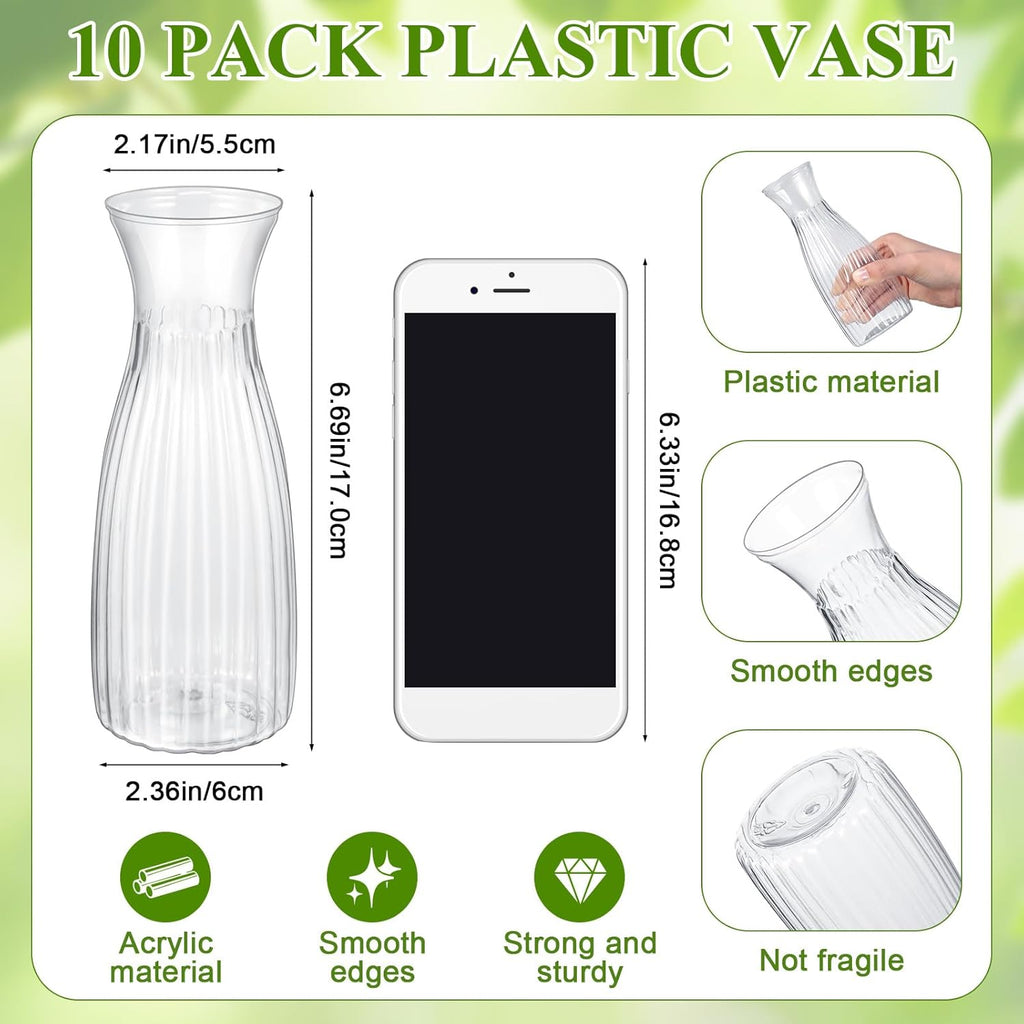 30 Pack Artificial Flowers Table Centerpieces Decorations with Vase Wedding Mason Jar 20 Bundles Silk Floral Bouquet 10 Clear Vase with 1 Pcs Rope for Party Decor(Dahlia,Pink)