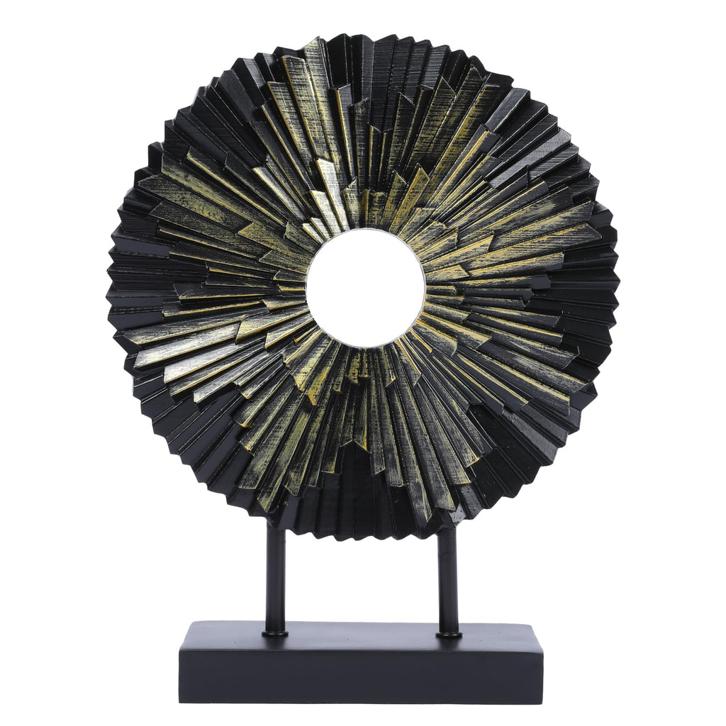 HODESumPure Gold Luxury Round Decorative Sculpture Statue Above Cabinet Home Decorations for Living Room Kitchen Fireplace Mantel Office Bookshelf Table Top Home Decor Accents (Blue)
