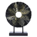 HODESumPure Gold Luxury Round Decorative Sculpture Statue Above Cabinet Home Decorations for Living Room Kitchen Fireplace Mantel Office Bookshelf Table Top Home Decor Accents (Blue)