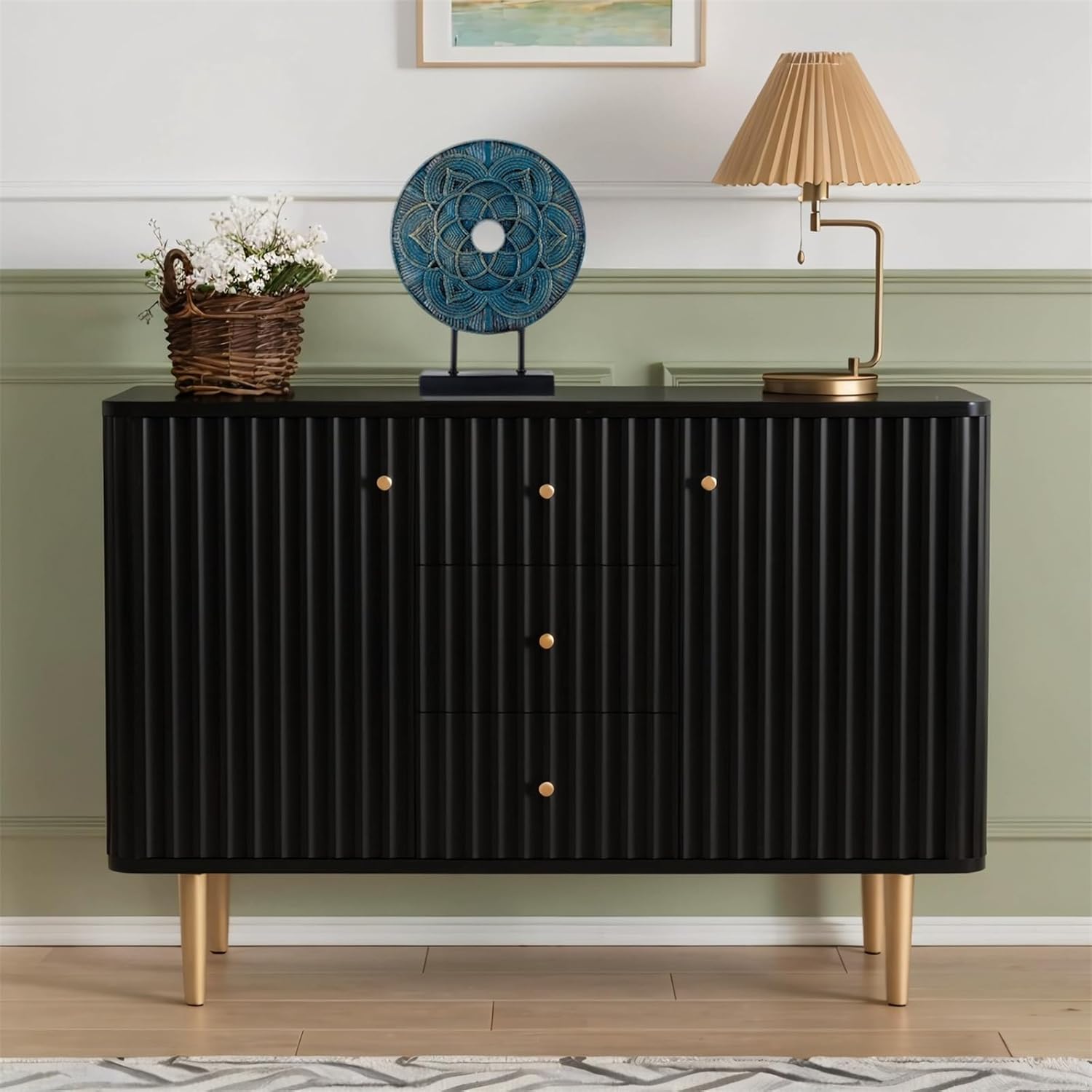 Modern Sculpture Decorative Objects Above Cabinet Decor Kitchen Elegant Home Decor Items Accents for Living Room Centrepieces, Console Table Decorations (Blue)