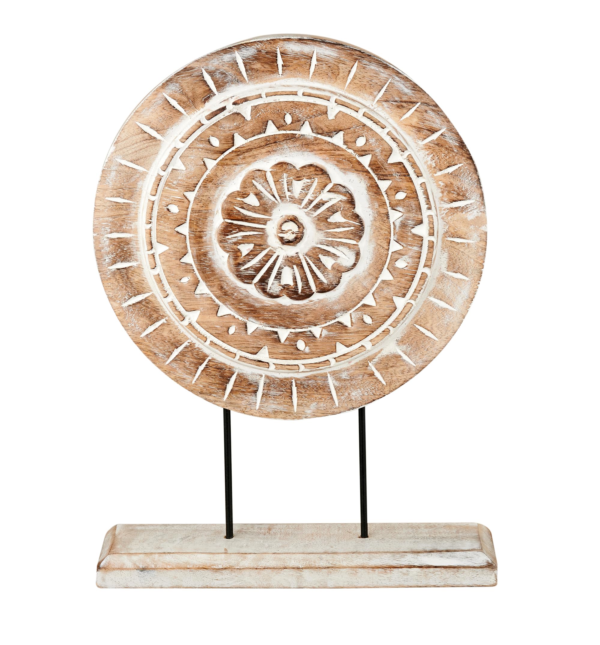 Housewarming Gifts Farmhouse Table Sculpture Home Decor Statue Mandala Carved for Modern Home 10" x 14", Living Room, Fireplace Mantel Shelf, Table and Entryway Decor Stand (Design 1)
