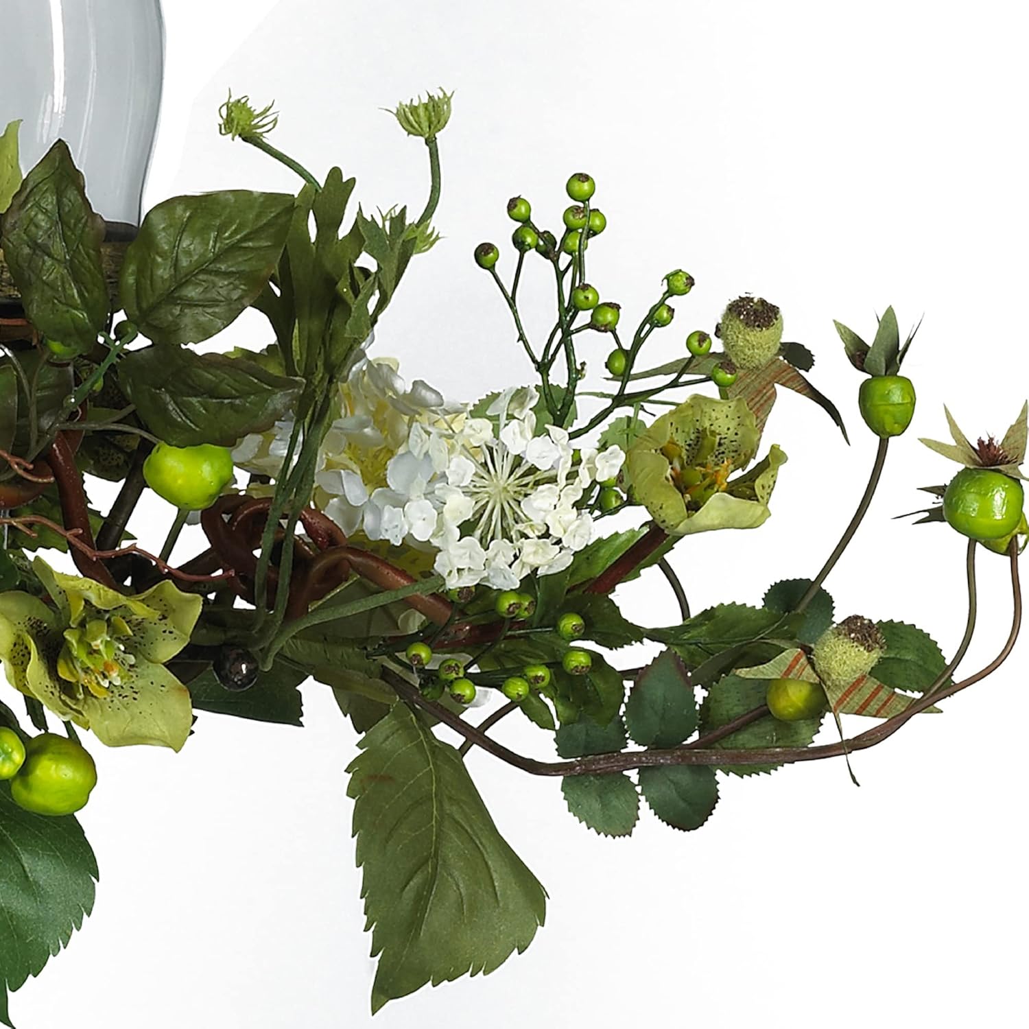 Nearly Natural 4634-CR Hydrangea Triple Candleabrum Centerpiece, Cream 29" x 10.25" x 10.25"