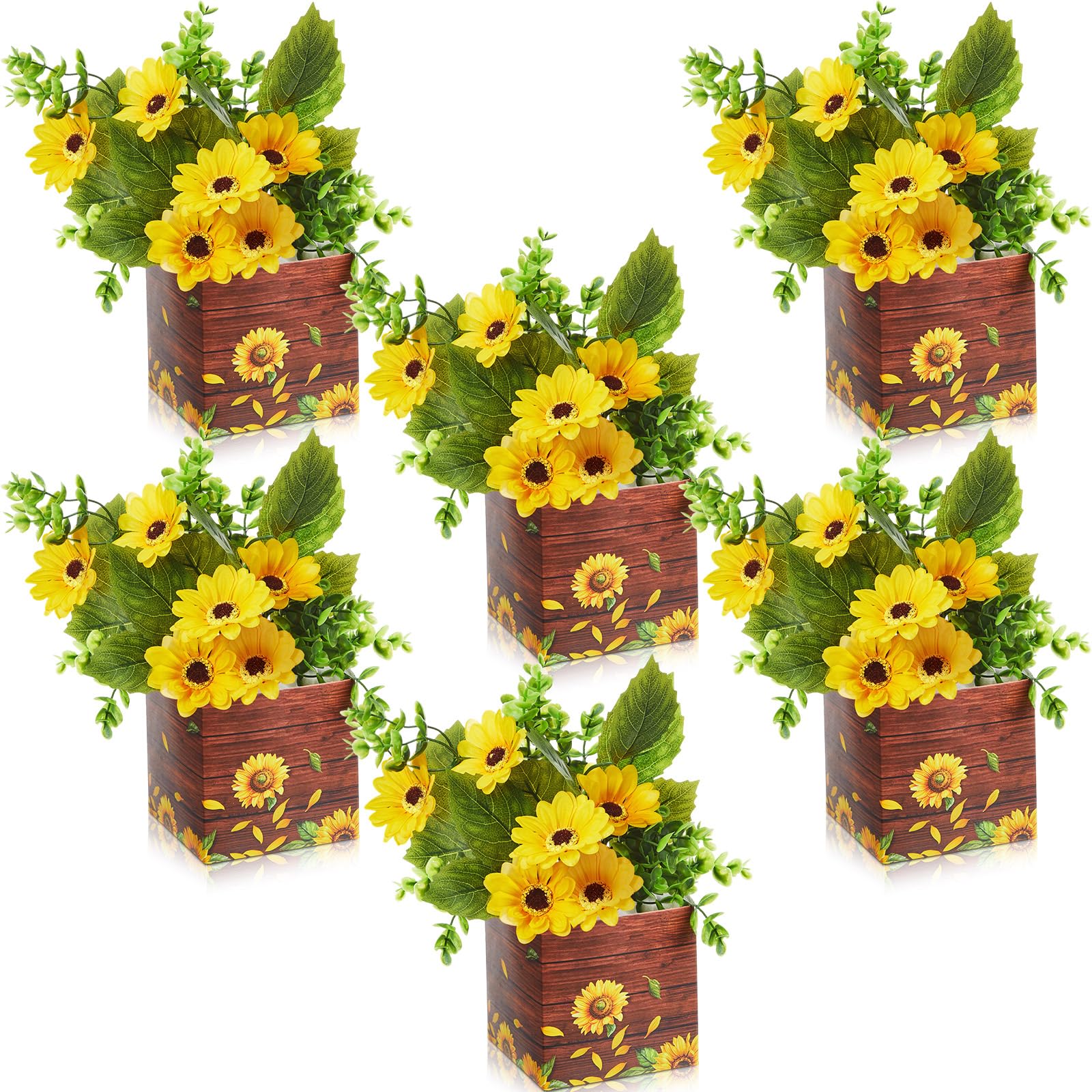 Giegxin 12 Sets Wildflower Table Centerpieces Artificial Spring Wildflower with Flower Paper Boxes Spring Flower Theme Party Supplies for Wedding Birthday Baby Shower Tea Party Decorations