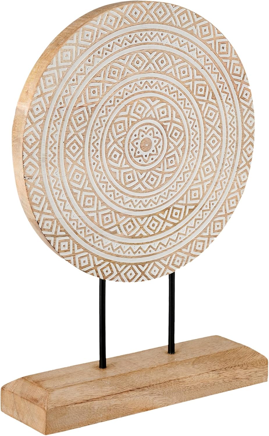 Housewarming Gifts Farmhouse Table Sculpture Home Decor Statue Mandala Carved for Modern Home 10" x 14", Living Room, Fireplace Mantel Shelf, Table and Entryway Decor Stand (Design 1)