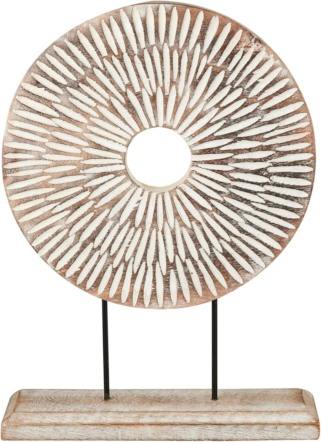 Housewarming Gifts Farmhouse Table Sculpture Home Decor Statue Mandala Carved for Modern Home 10" x 14", Living Room, Fireplace Mantel Shelf, Table and Entryway Decor Stand (Design 1)