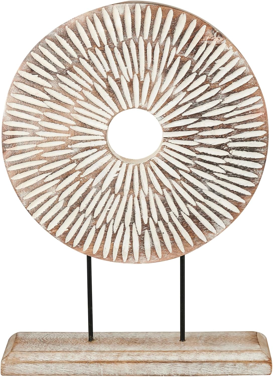 Housewarming Gifts Farmhouse Table Sculpture Home Decor Statue Mandala Carved for Modern Home 10" x 14", Living Room, Fireplace Mantel Shelf, Table and Entryway Decor Stand (Design 1)