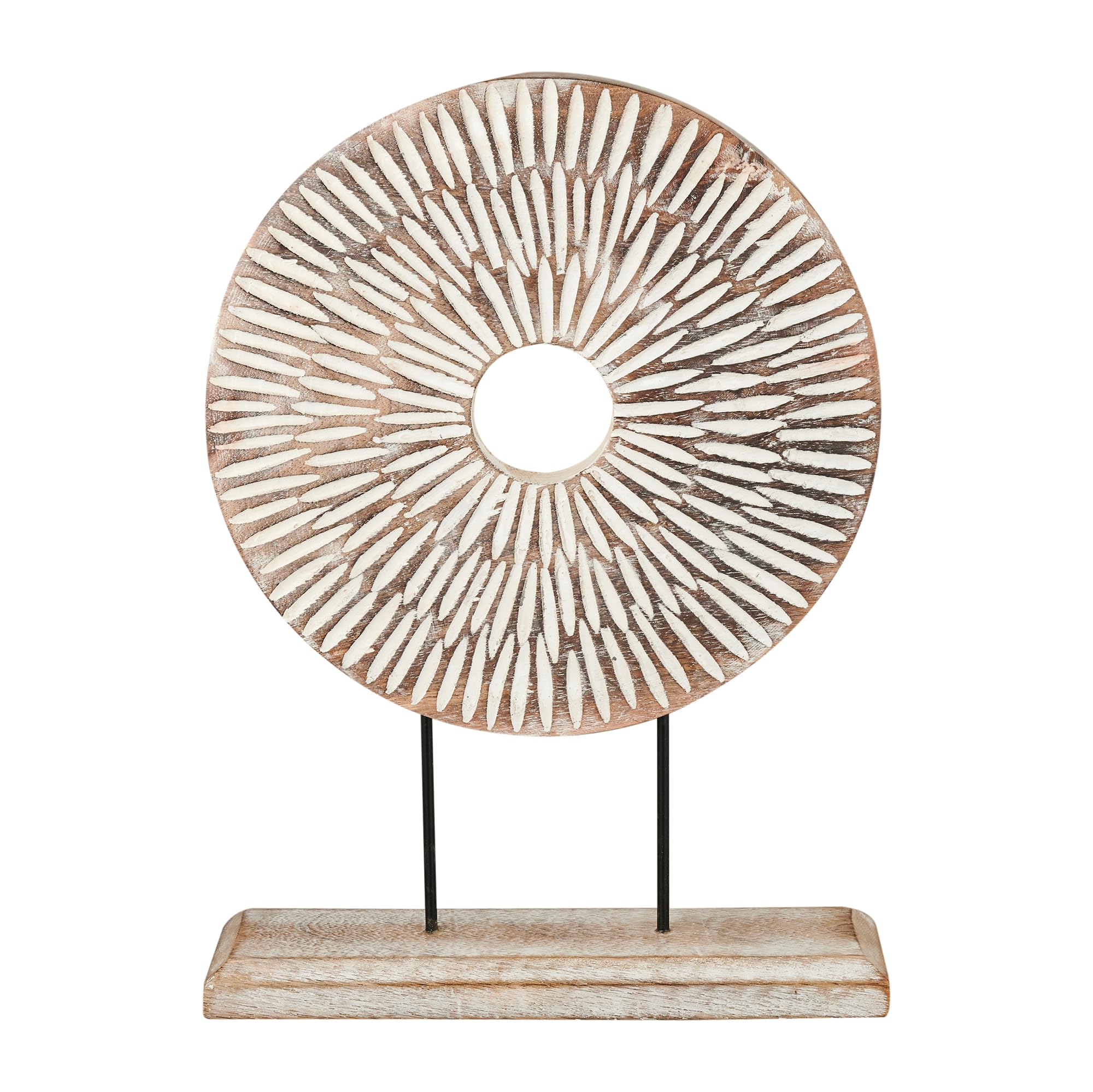 Housewarming Gifts Farmhouse Table Sculpture Home Decor Statue Mandala Carved for Modern Home 10" x 14", Living Room, Fireplace Mantel Shelf, Table and Entryway Decor Stand (Design 1)